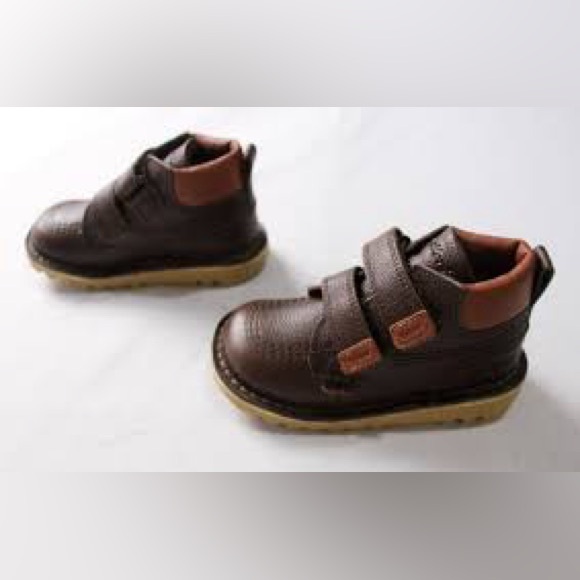 Kickers Toddler Boy's Kick Hi Roll Leather Boots Brown Size 11.5 NWT in box‎